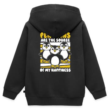 Penguins Are The Source Of My Happiness Seabird - Kids Premium Organic Zip-up Hoodie - black - Back - AI Model Kid Male (0cm)