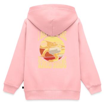 Really Like Bearded Dragons Pogona Lizard Pet - Kids Premium Organic Zip-up Hoodie - rose - Back - AI Model Kid Female (0cm)