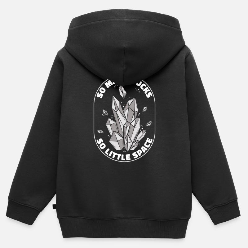 Beaucoup de roches peu d’espace géologue minéral - Sweat Premium à capuche zippé enfant bio - noir