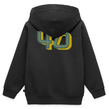 40. 40 YEARS. 40th ANNIVERSARY. 40 YEARS ANNIVERSARY. - Kids Premium Organic Zip-up Hoodie - black - Back - AI Model Kid Male (0cm)