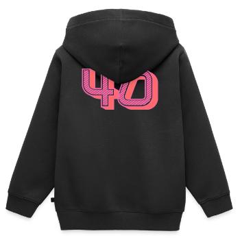 40. 40 JAHRE. 40. JAHRESTAG. 40-JÄHRIGES JUBILÄUM. - Kinder Premium Organic Zip Hoodie - Schwarz - Hinten - AI Model Kid Male (0cm)
