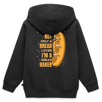 Pas seulement une pâte à pain pour les amateurs de pain - Sweat Premium à capuche zippé enfant bio - noir - Dos - AI Model Kid Male (0cm)