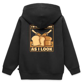Pas aussi miette que j’en ai l’air Pâte à pain pour machine à pain - Sweat Premium à capuche zippé enfant bio - noir - Dos - AI Model Kid Male (0cm)