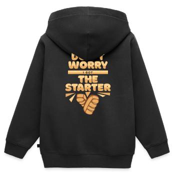J’ai l’amateur de pâte à pain de la machine à pain de démarrage - Sweat Premium à capuche zippé enfant bio - noir - Dos - AI Model Kid Male (0cm)