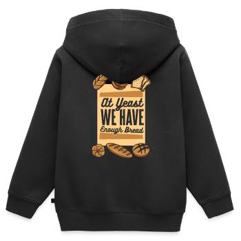 Bei Hefe haben wir genug Brotbackautomaten-Liebhaber - Kinder Premium Organic Zip Hoodie - Schwarz - Hinten - AI Model Kid Male (0cm)
