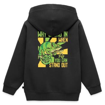 Warum sich einfügen, wenn Sie sich von Panther abheben können - Kinder Premium Organic Zip Hoodie - Schwarz - Hinten - AI Model Kid Male (0cm)