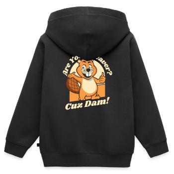 Bist du ein Biber, weil der Damm Nordamerikas Eurasier ist - Kinder Premium Organic Zip Hoodie - Schwarz - Hinten - AI Model Kid Male (0cm)