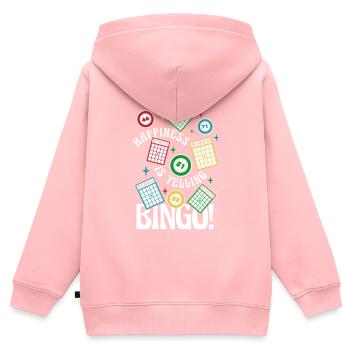 Glück ist Schreien Bingo Caller Daubers - Kinder Premium Organic Zip Hoodie - Rosa - Hinten - AI Model Kid Female (0cm)