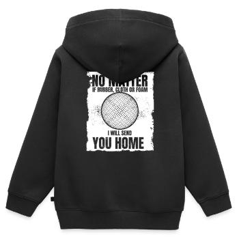 Ich schicke dir Home Game Prisonball Teamplayer - Kinder Premium Organic Zip Hoodie - Schwarz - Hinten - AI Model Kid Male (0cm)