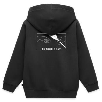 Michelangelo Création de l’équipe Adam Drachenboot - Sweat Premium à capuche zippé enfant bio - noir - Dos - AI Model Kid Male (0cm)