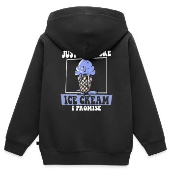 Nur noch ein Eis, versprochen Gelato Maker - Kinder Premium Organic Zip Hoodie - Schwarz - Hinten - AI Model Kid Male (0cm)