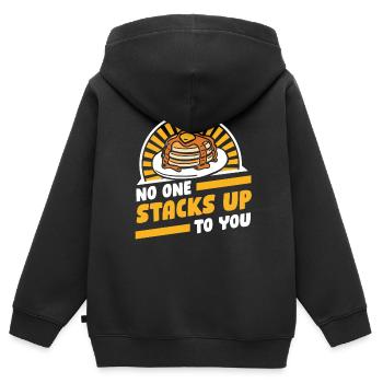 Niemand stapelt sich mit dir Rezepte Grillkuchen - Kinder Premium Organic Zip Hoodie - Schwarz - Hinten - AI Model Kid Male (0cm)