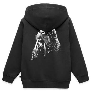 Morse - Sweat Premium à capuche zippé enfant bio - noir - Dos - AI Model Kid Male (0cm)