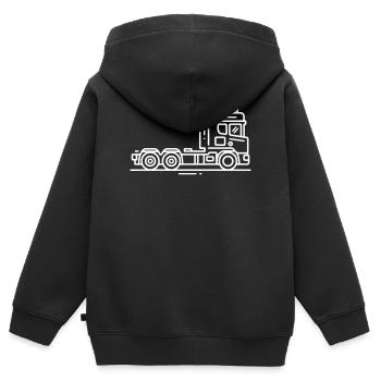 Laster Lkw Fahrzeug - Kinder Premium Organic Zip Hoodie - Schwarz - Hinten - AI Model Kid Male (0cm)