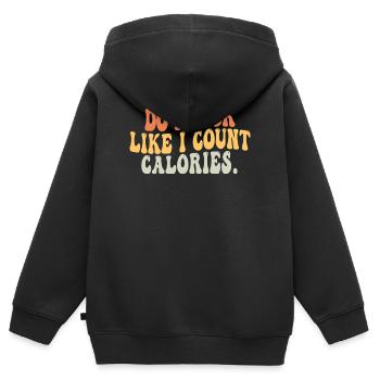 Sehe ich aus, als würde ich Kalorien zählen, Feinschmecker, Feinschmecker, Liebhaber - Kinder Premium Organic Zip Hoodie - Schwarz - Hinten - AI Model Kid Male (0cm)
