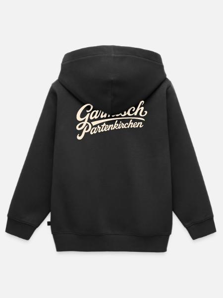 Garmisch-Partenkirchen Schriftzug - Kinder Premium Organic Zip Hoodie - Schwarz