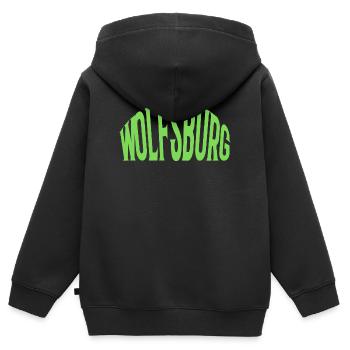 Wolfsburg - Kinder Premium Organic Zip Hoodie - Schwarz - Hinten - AI Model Kid Male (0cm)