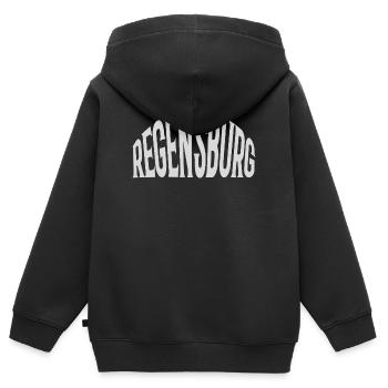 Regensburg - Kinder Premium Organic Zip Hoodie - Schwarz - Hinten - AI Model Kid Male (0cm)