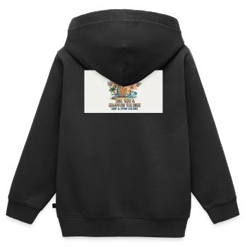 1783858955260 - Kinder Premium Organic Zip Hoodie - Schwarz - Hinten - AI Model Kid Male (0cm)