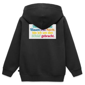 Bunte Nachtgedanken Schlafzitat - Kinder Premium Organic Zip Hoodie - Schwarz - Hinten - AI Model Kid Male (0cm)