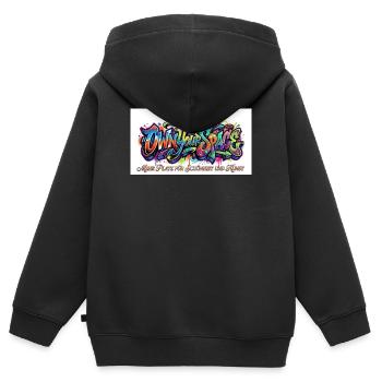 Eigener Raum Graffiti Kunst - Kinder Premium Organic Zip Hoodie - Schwarz - Hinten - AI Model Kid Male (0cm)
