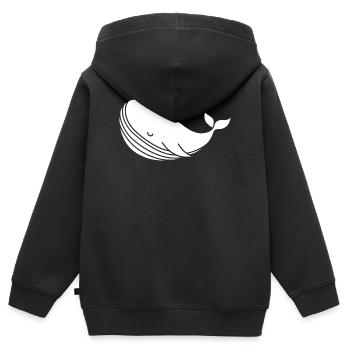 Wal Silhouette minimalistisches Meeresmotiv - Kinder Premium Organic Zip Hoodie - Schwarz - Hinten - AI Model Kid Male (0cm)
