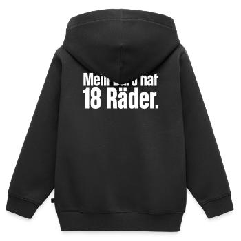 Mein Büro hat 18 Räder - LKW Fahrer, Fernfahrer - Kinder Premium Organic Zip Hoodie - Schwarz - Hinten - AI Model Kid Male (0cm)