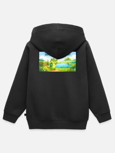BIS SPÄTER, ALLIGATOR. - Kinder Premium Organic Zip Hoodie - Schwarz
