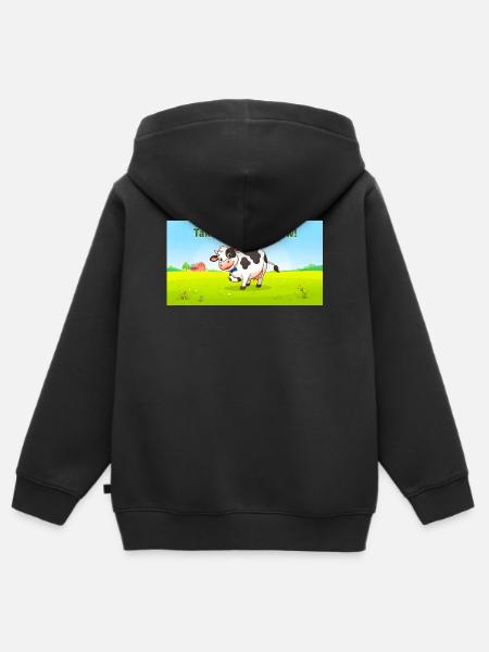 NIMM EINE VERBEUGUNG MILCHKUH - Kinder Premium Organic Zip Hoodie - Schwarz
