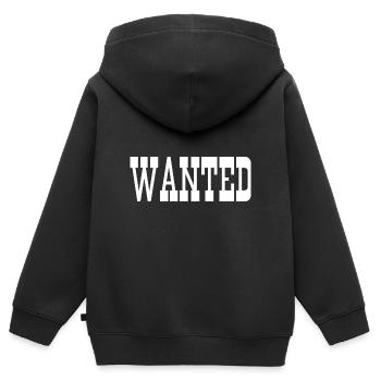 wanted - Sweat Premium à capuche zippé enfant bio - noir - Dos - AI Model Kid Male (0cm)