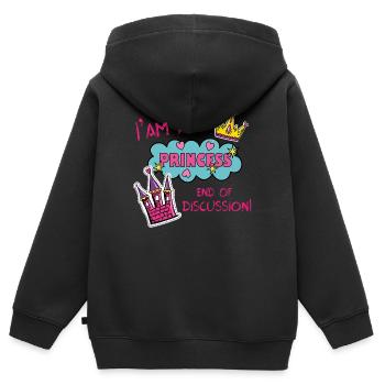 SLOGAN 4 01 - Kids Premium Organic Zip-up Hoodie - black - Back - AI Model Kid Male (0cm)