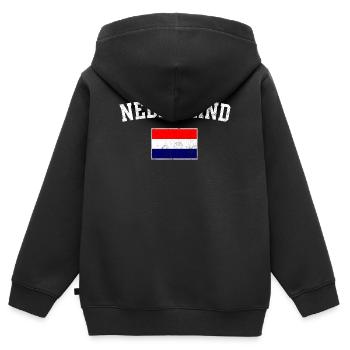 Nederland Arc-Flagge - Kinder Premium Organic Zip Hoodie - Schwarz - Hinten - AI Model Kid Male (0cm)