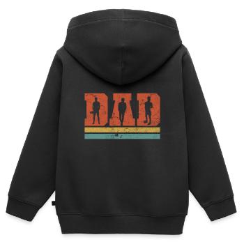 DAD - Kinder Premium Organic Zip Hoodie - Schwarz - Hinten - AI Model Kid Male (0cm)