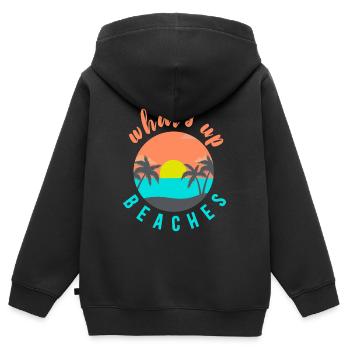 quoi de neuf plages - Sweat Premium à capuche zippé enfant bio - noir - Dos - AI Model Kid Male (0cm)