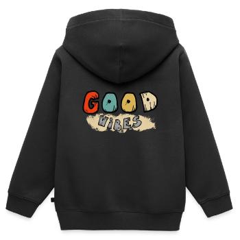 vibes - Kinder Premium Organic Zip Hoodie - Schwarz - Hinten - AI Model Kid Male (0cm)