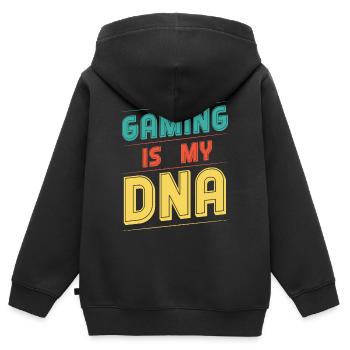Gaming is my DNA - Kinder Premium Organic Zip Hoodie - Schwarz - Hinten - AI Model Kid Male (0cm)