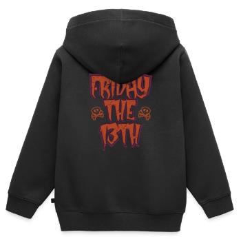 Vendredi 13 - Sweat Premium à capuche zippé enfant bio - noir - Dos - AI Model Kid Male (0cm)