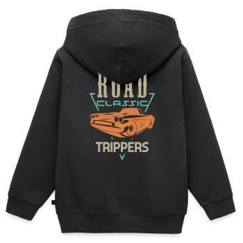 Road Classic Trippers - Sweat Premium à capuche zippé enfant bio - noir - Dos - AI Model Kid Male (0cm)