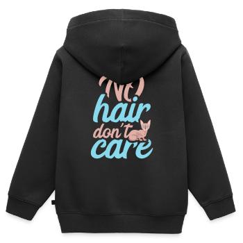 PAS DE SOINS CHEVEUX SPHINX CAT - Sweat Premium à capuche zippé enfant bio - noir - Dos - AI Model Kid Male (0cm)