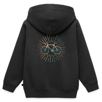 Vélo vintage - Sweat Premium à capuche zippé enfant bio - noir - Dos - AI Model Kid Male (0cm)