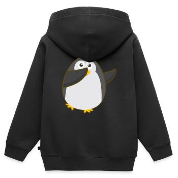 PENGUIN DAB - Sweat Premium à capuche zippé enfant bio - noir - Dos - AI Model Kid Male (0cm)