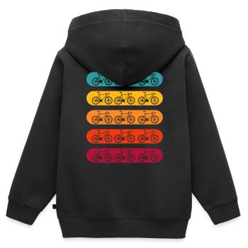 BIKE - Kinder Premium Organic Zip Hoodie - Schwarz - Hinten - AI Model Kid Male (0cm)