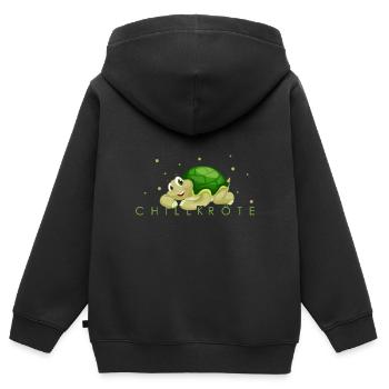 Tortue crapaud - Sweat Premium à capuche zippé enfant bio - noir - Dos - AI Model Kid Male (0cm)