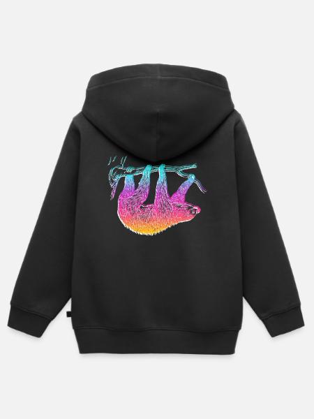 Luiaard luiaard retro - Premium børne zip-hættetrøje økologisk - sort