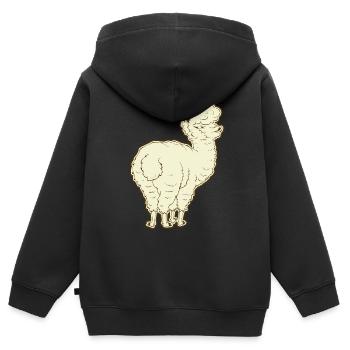 Alpaka Alpaca - Kinder Premium Organic Zip Hoodie - Schwarz - Hinten - AI Model Kid Male (0cm)