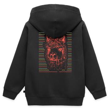 Alpaka Alpaca - Kinder Premium Organic Zip Hoodie - Schwarz - Hinten - AI Model Kid Male (0cm)