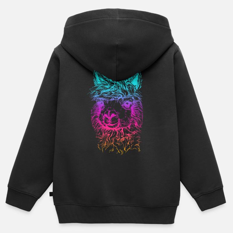 Alpaga alpaga - Sweat Premium à capuche zippé enfant bio - noir