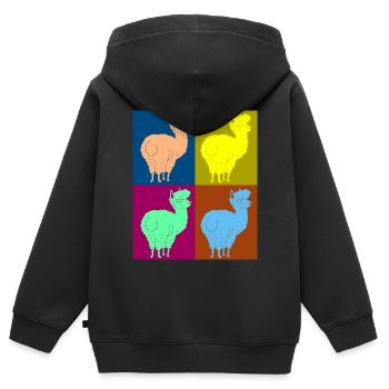 Alpaka Alpaca - Kinder Premium Organic Zip Hoodie - Schwarz - Hinten - AI Model Kid Male (0cm)