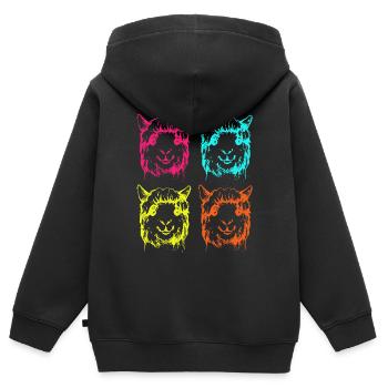 Alpaka - Kinder Premium Organic Zip Hoodie - Schwarz - Hinten - AI Model Kid Male (0cm)