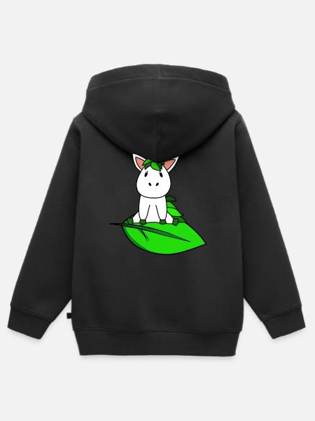 Unicornio ecológico ecológico - Premium børne zip-hættetrøje økologisk - sort